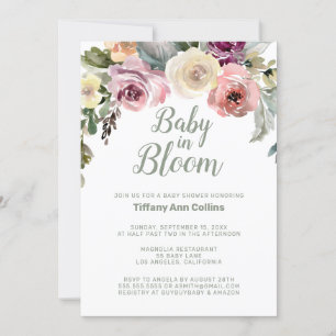 Waterverf Floral Baby in Baby shower Bloom Kaart