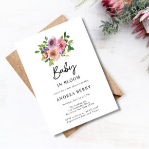 Waterverf Floral Baby in Baby shower Bloom Kaart
