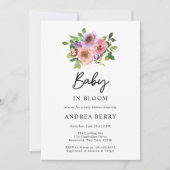 Waterverf Floral Baby in Baby shower Bloom Kaart (Voorkant)