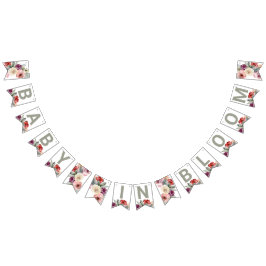 Waterverf Floral Baby in Baby shower Bloom Vlaggetjes