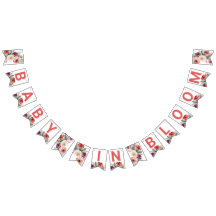 Waterverf Floral Baby in Bloom Bunting Flags