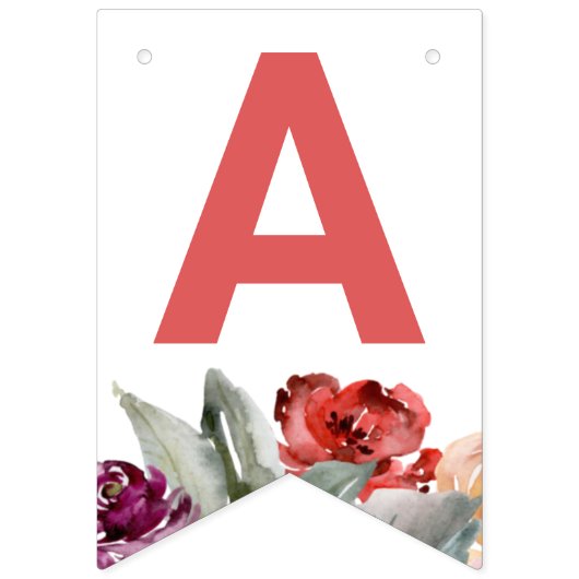 Waterverf Floral Baby in Bloom Bunting Flags Vlaggetjes (Derde vlag)