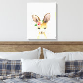 Waterverf Floral Baby Kangaroo Australian Canvas Afdruk (Insitu (Slaapkamer))
