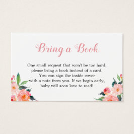 Waterverf Floral Baby shower Book Request Visitekaartje