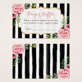 Waterverf Floral Baby shower Diaper Raffle Ticket Visitekaartjes (Voorkant /achterkant)