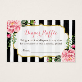 Waterverf Floral Baby shower Diaper Raffle Ticket Visitekaartjes