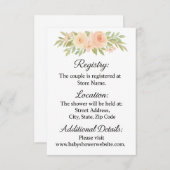 Waterverf Floral Baby shower Enclosure Kaart (Voorkant / Achterkant)