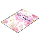 Waterverf Floral Baby shower Gift Log & Guest Notitieboek (Linkerzijde)