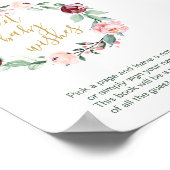 Waterverf Floral Baby shower Guest Book Sign Poster (Hoek)