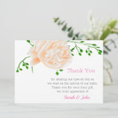 Waterverf Floral Baby shower Hartelijk dank Bedankkaart (Staand voorkant)