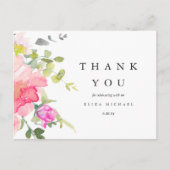  Waterverf Floral Baby shower Hartelijk dank Briefkaart (Voorkant)