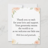 Waterverf Floral Baby shower Hartelijk dank Notitiekaartje (Achterkant)