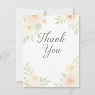 Waterverf Floral Baby shower Hartelijk dank Notitiekaartje