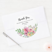 Waterverf Floral Baby shower Hartelijk dank Ronde Sticker (Envelop)