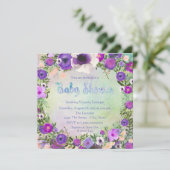 Waterverf Floral Baby shower Kaart (Staand voorkant)