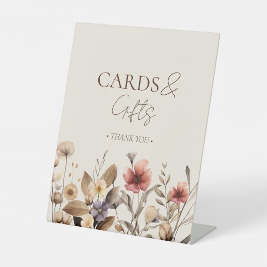 Waterverf Floral Baby shower Kaarten en geschenken Reclamebord Met Voetstuk (Voorkant)