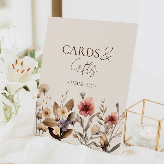 Waterverf Floral Baby shower Kaarten en geschenken Reclamebord Met Voetstuk