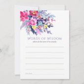 Waterverf Floral Baby shower Mam Advice Kaart (Voorkant)