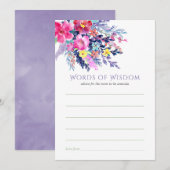 Waterverf Floral Baby shower Mam Advice Kaart (Voorkant / Achterkant)