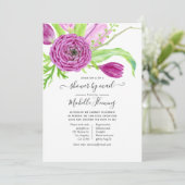Waterverf Floral Baby shower per post Kaart (Staand voorkant)