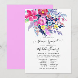 Waterverf Floral Baby shower per post Kaart