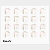Waterverf Floral Baby shower Ronde Sticker (Vel)