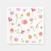 Waterverf Floral Baby shower Servet (Voorkant)