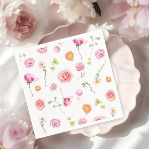 Waterverf Floral Baby shower Servet