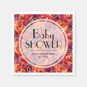 Waterverf Floral Baby shower Servet