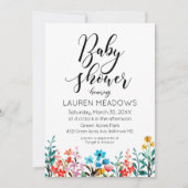 Waterverf Floral Baby shower Uitnodiging voorjaar (Voorkant)
