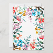 Waterverf Floral Baby shower Uitnodiging voorjaar (Achterkant)