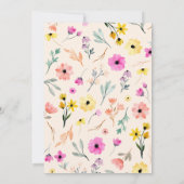 Waterverf Floral Baby shower Uitnodiging voorjaar (Achterkant)