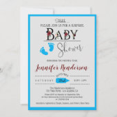 Waterverf Floral Baby shower voor Jongen Uitnodigi Kaart (Voorkant)
