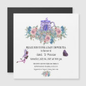 Waterverf Floral Baby Tea Party Invitation (Voorkant / Achterkant)