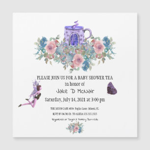 Waterverf Floral Baby Tea Party Invitation