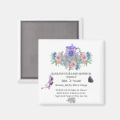 Waterverf Floral Baby Tea Party Invitation Magneet (Voorkant / Achterkant)