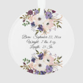 Waterverf Floral Baby's eerste kerstfoto Ornament (achterkant)