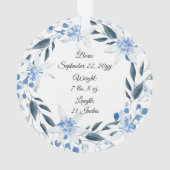 Waterverf Floral Baby's eerste kerstfoto Ornament (achterkant)