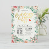 Waterverf Floral Bachelorette Kaart (Staand voorkant)