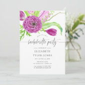 Waterverf Floral Bachelorette Kaart (Staand voorkant)