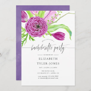 Waterverf Floral Bachelorette Kaart