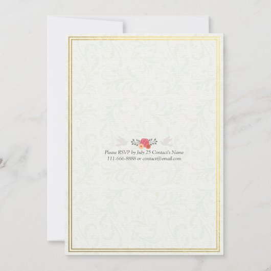 Waterverf Floral Bachelorette Kaart (Achterkant)