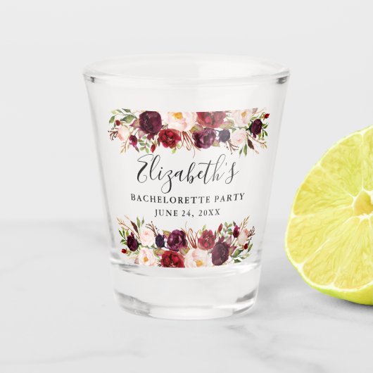 Waterverf Floral Bachelorette Shot Glas (Voorkant)
