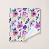 Waterverf Floral Bad Handdoek (Wasdoekje)