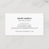 Waterverf Floral Bakery Rolling Pin Patisserie Visitekaartje (Achterkant)