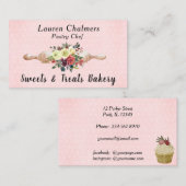 Waterverf Floral Baking Pin Pastry Chef Visitekaartje (Voorkant / Achterkant)