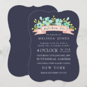 Waterverf Floral Banner Kitchen Tea Invite Kaart (Voorkant / Achterkant)