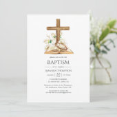 Waterverf Floral Baptism/Christening/Dedicatie Kaart (Staand voorkant)