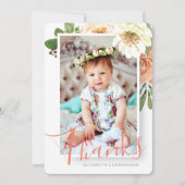 Waterverf Floral Baptism Hartelijk dank Bedankkaart (Voorkant)