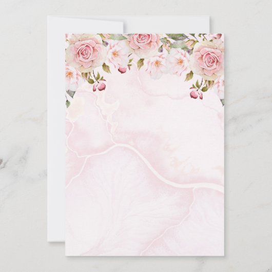 Waterverf Floral Baptism Kaart (Achterkant)